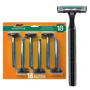 BIC Sensitive 2 Disposable Razors for Men With 2 Blades for Sensitive Skin